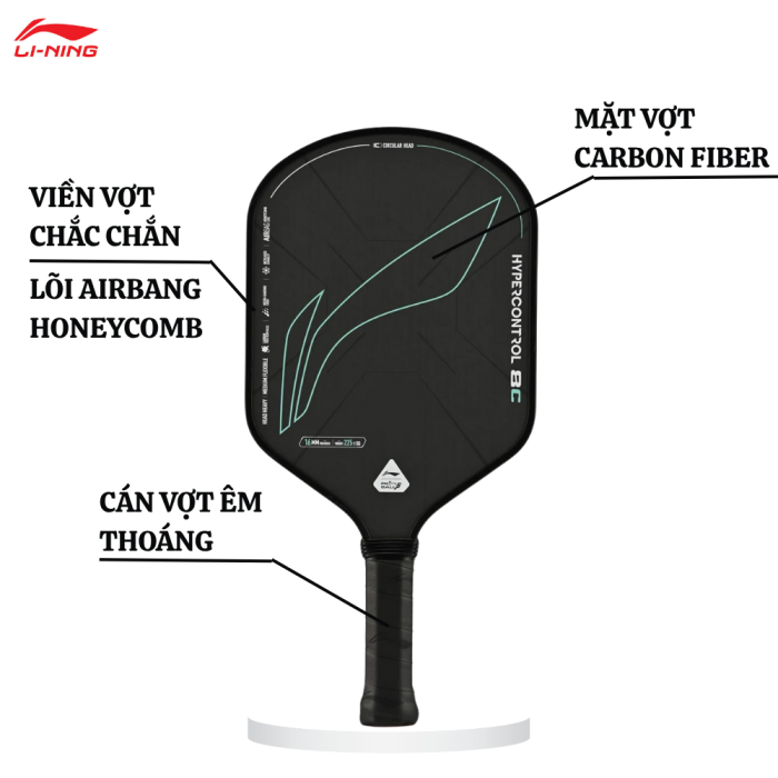 Vợt Pickleball Hypercontrol 8C, Sợi Carbon Cao Cấp, Kiểm Soát Tối Ưu, Chính Xác Tuyệt Đối