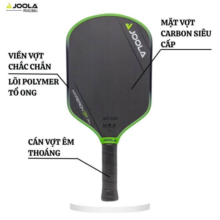 Vợt Pickleball Joola Ben Johns Hyperion 3S 16mm, Vợt Pickleball Chuyên Nghiệp, Cảm Giác Tối Ưu, Hiệu Suất Toàn Diện